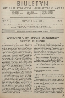 Biuletyn Izby Przemysłowo-Handlowej w Gdyni. 1935, nr 13
