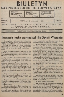 Biuletyn Izby Przemysłowo-Handlowej w Gdyni. 1935, nr 16