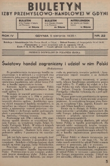 Biuletyn Izby Przemysłowo-Handlowej w Gdyni. 1935, nr 22