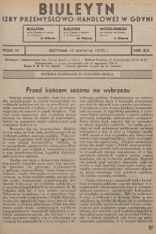 Biuletyn Izby Przemysłowo-Handlowej w Gdyni. 1935, nr 23