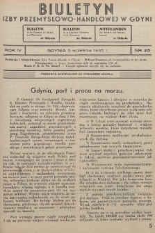 Biuletyn Izby Przemysłowo-Handlowej w Gdyni. 1935, nr 25
