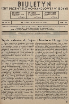 Biuletyn Izby Przemysłowo-Handlowej w Gdyni. 1935, nr 26