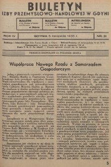 Biuletyn Izby Przemysłowo-Handlowej w Gdyni. 1935, nr 31