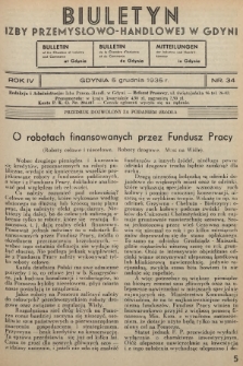 Biuletyn Izby Przemysłowo-Handlowej w Gdyni. 1935, nr 34
