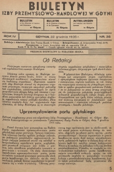 Biuletyn Izby Przemysłowo-Handlowej w Gdyni. 1935, nr 35