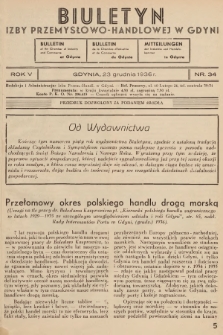 Biuletyn Izby Przemysłowo-Handlowej w Gdyni. 1936, nr 34