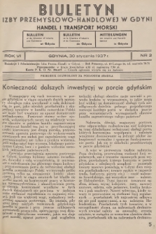 Biuletyn Izby Przemysłowo-Handlowej w Gdyni : handel i transport morski. 1937, nr 2