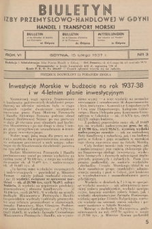 Biuletyn Izby Przemysłowo-Handlowej w Gdyni : handel i transport morski. 1937, nr 3