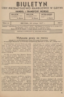 Biuletyn Izby Przemysłowo-Handlowej w Gdyni : handel i transport morski. 1937, nr 4