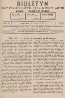 Biuletyn Izby Przemysłowo-Handlowej w Gdyni : handel i transport morski. 1937, nr 5