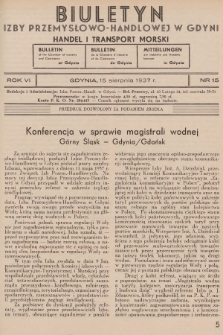 Biuletyn Izby Przemysłowo-Handlowej w Gdyni : handel i transport morski. 1937, nr 15