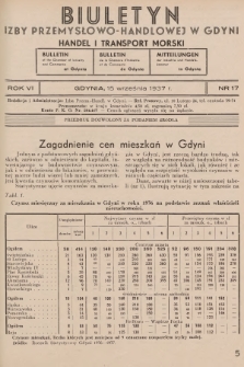 Biuletyn Izby Przemysłowo-Handlowej w Gdyni : handel i transport morski. 1937, nr 17