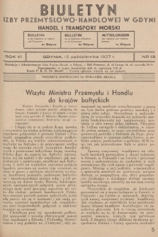 Biuletyn Izby Przemysłowo-Handlowej w Gdyni : handel i transport morski. 1937, nr 19
