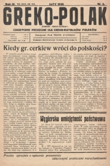 Greko - Polak : czasopismo miesięczne dla greko-katolików Polaków. 1936, nr 2