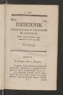 Dziennik Patryotycznych Politykow we Lwowie. 1795, nr 195
