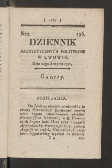 Dziennik Patryotycznych Politykow we Lwowie. 1795, nr 196