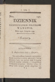 Dziennik Patryotycznych Politykow we Lwowie. 1795, nr 197