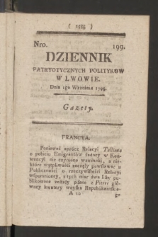 Dziennik Patryotycznych Politykow we Lwowie. 1795, nr 199