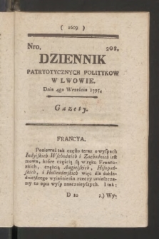 Dziennik Patryotycznych Politykow we Lwowie. 1795, nr 202