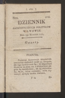 Dziennik Patryotycznych Politykow we Lwowie. 1795, nr 204