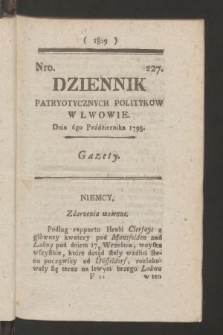 Dziennik Patryotycznych Politykow we Lwowie. 1795, nr 227