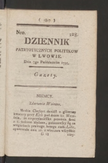Dziennik Patryotycznych Politykow we Lwowie. 1795, nr 228