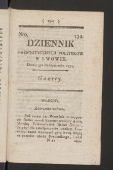 Dziennik Patryotycznych Politykow we Lwowie. 1795, nr 234