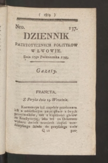 Dziennik Patryotycznych Politykow we Lwowie. 1795, nr 237