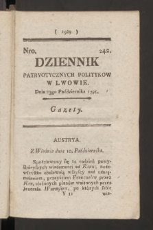 Dziennik Patryotycznych Politykow we Lwowie. 1795, nr 242