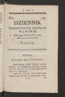Dziennik Patryotycznych Politykow we Lwowie. 1795, nr 248