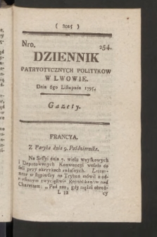 Dziennik Patryotycznych Politykow we Lwowie. 1795, nr 254