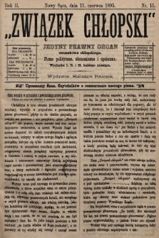 Związek Chłopski : organ stronnictwa chłopskiego. 1895, nr 15