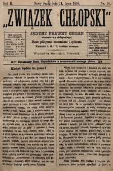 Związek Chłopski : organ stronnictwa chłopskiego. 1895, nr 18