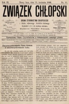 Związek Chłopski : organ stronnictwa chłopskiego. 1896, nr 11