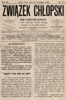 Związek Chłopski : organ stronnictwa chłopskiego. 1896, nr 12