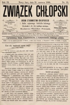 Związek Chłopski : organ stronnictwa chłopskiego. 1896, nr 18