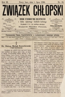 Związek Chłopski : organ stronnictwa chłopskiego. 1896, nr 19