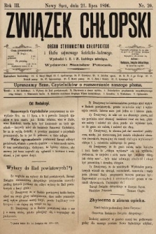 Związek Chłopski : organ stronnictwa chłopskiego. 1896, nr 20