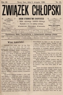 Związek Chłopski : organ stronnictwa chłopskiego. 1896, nr 21