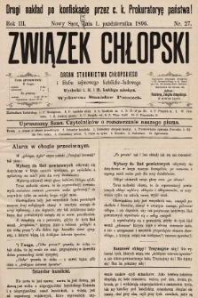 Związek Chłopski : organ stronnictwa chłopskiego. 1896, nr 27 (drugi nakład po konfiskacie)