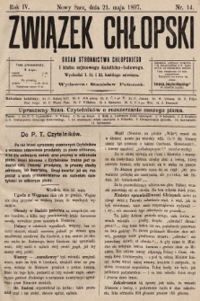 Związek Chłopski : organ stronnictwa chłopskiego. 1897, nr 14