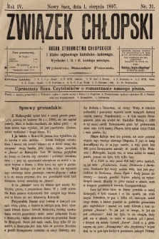 Związek Chłopski : organ stronnictwa chłopskiego. 1897, nr 21