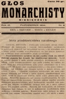 Głos Monarchisty : miesięcznik. 1934, nr 8