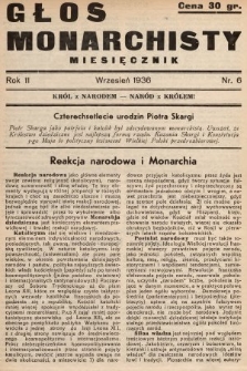 Głos Monarchisty : miesięcznik. 1936, nr 6