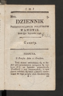 Dziennik Patryotycznych Politykow we Lwowie. 1796, nr 5
