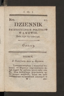 Dziennik Patryotycznych Politykow we Lwowie. 1796, nr 21