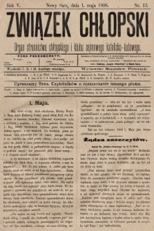 Związek Chłopski : organ stronnictwa chłopskiego i klubu sejmowego katolicko-ludowego. 1898, nr 13