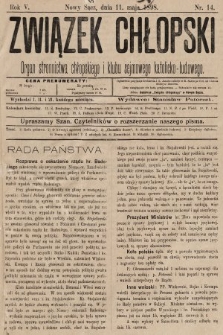 Związek Chłopski : organ stronnictwa chłopskiego i klubu sejmowego katolicko-ludowego. 1898, nr 14