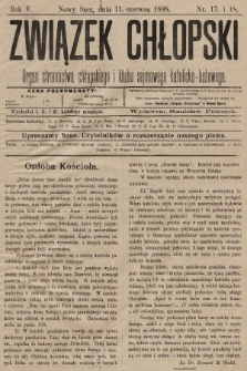 Związek Chłopski : organ stronnictwa chłopskiego i klubu sejmowego katolicko-ludowego. 1898, nr 17 i 18