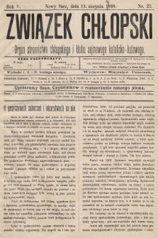 Związek Chłopski : organ stronnictwa chłopskiego i klubu sejmowego katolicko-ludowego. 1898, nr 23
